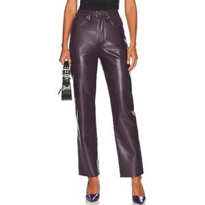 Agolde 90s pinch Recycled leather pants in Night Shade purple eggplant